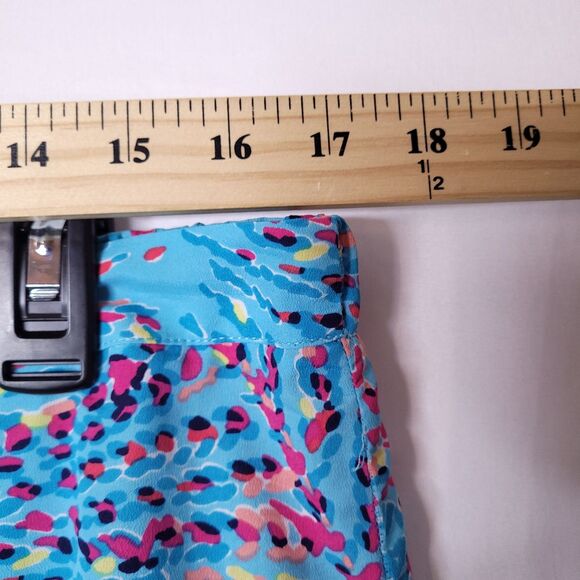 Lilly Pulitzer Pants Large Colorful Middleton Palazzo Shorely Blue Wide Leg - Picture 9 of 13